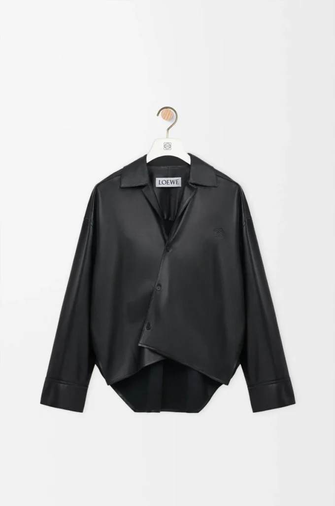 Camicia in nappa di agnello nera