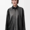 Camicia in nappa di agnello nera Camicia in nappa di agnello nera