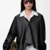Camicia in nappa di agnello nera