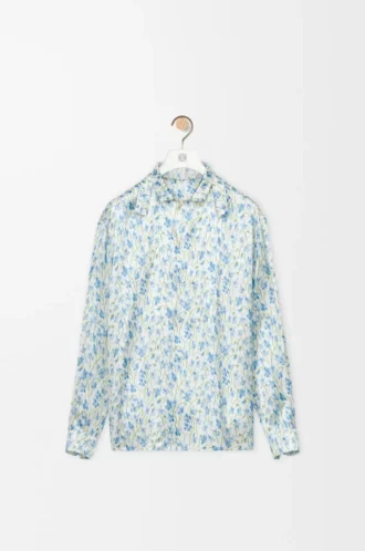 Camicia in viscosa bianca/blu