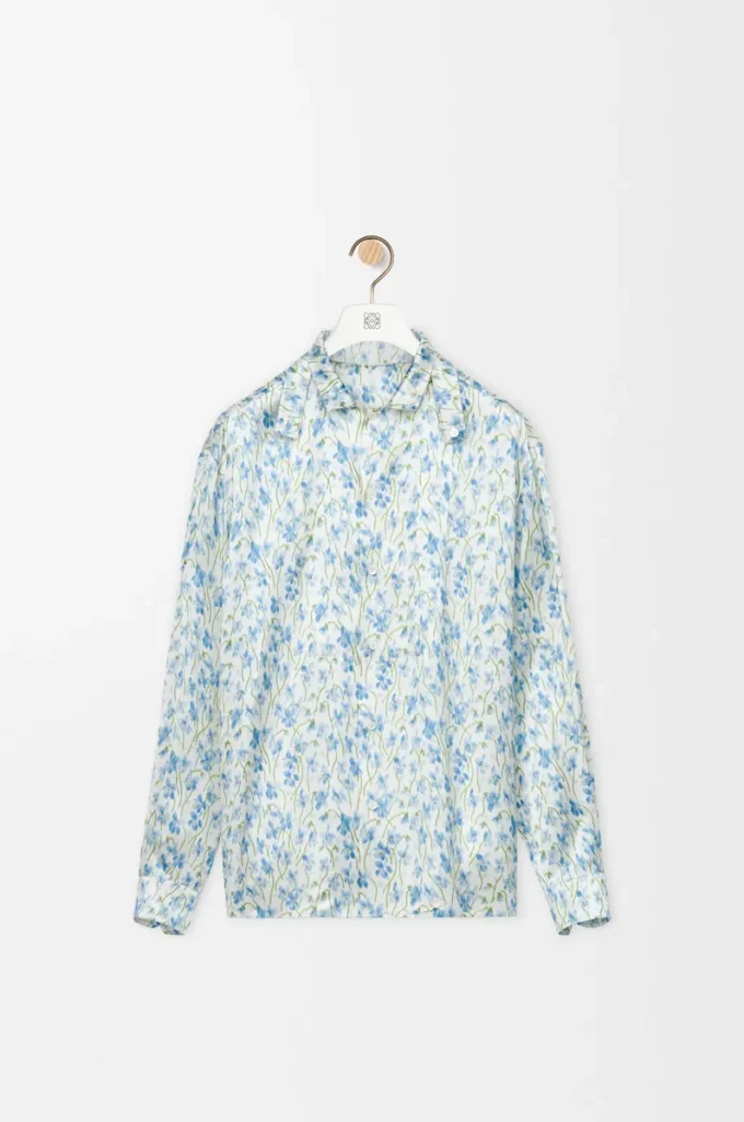 Camicia in viscosa bianca/blu Camicia in viscosa bianca/blu