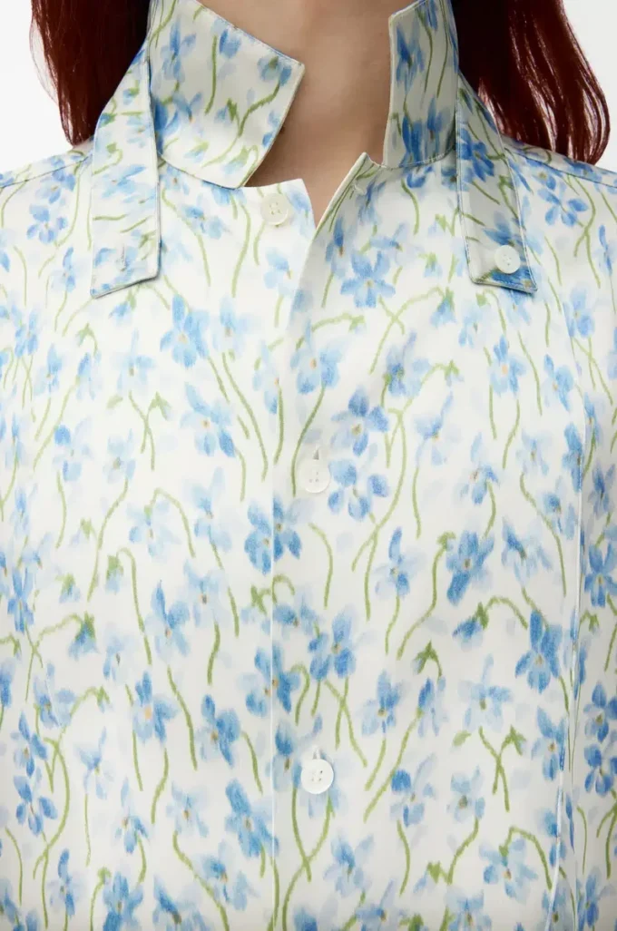 Camicia in viscosa bianca/blu Camicia in viscosa bianca/blu