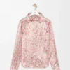 Camicia in viscosa bianca/rosa
