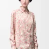 Camicia in viscosa bianca/rosa
