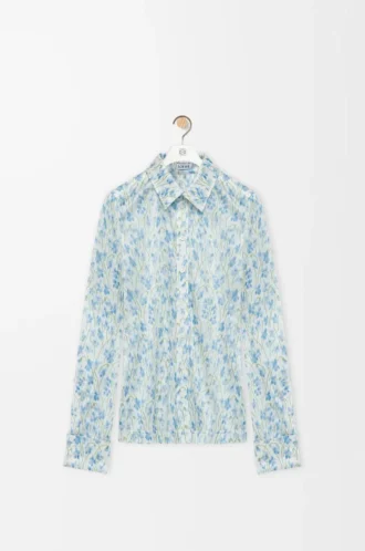 Camicia in viscosa Bianco/Blu