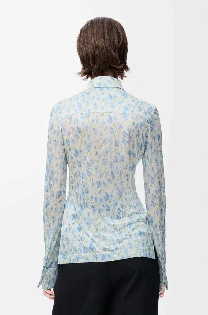 Camicia in viscosa Bianco/Blu Camicia in viscosa Bianco/Blu