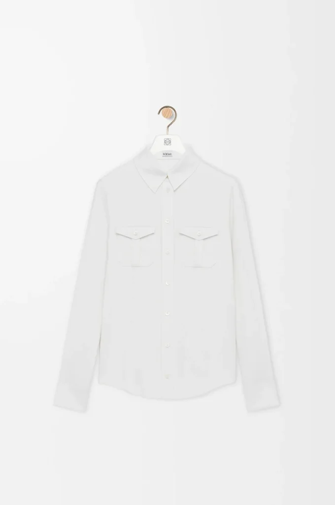 Camicia in viscosa elasticizzata Bianca