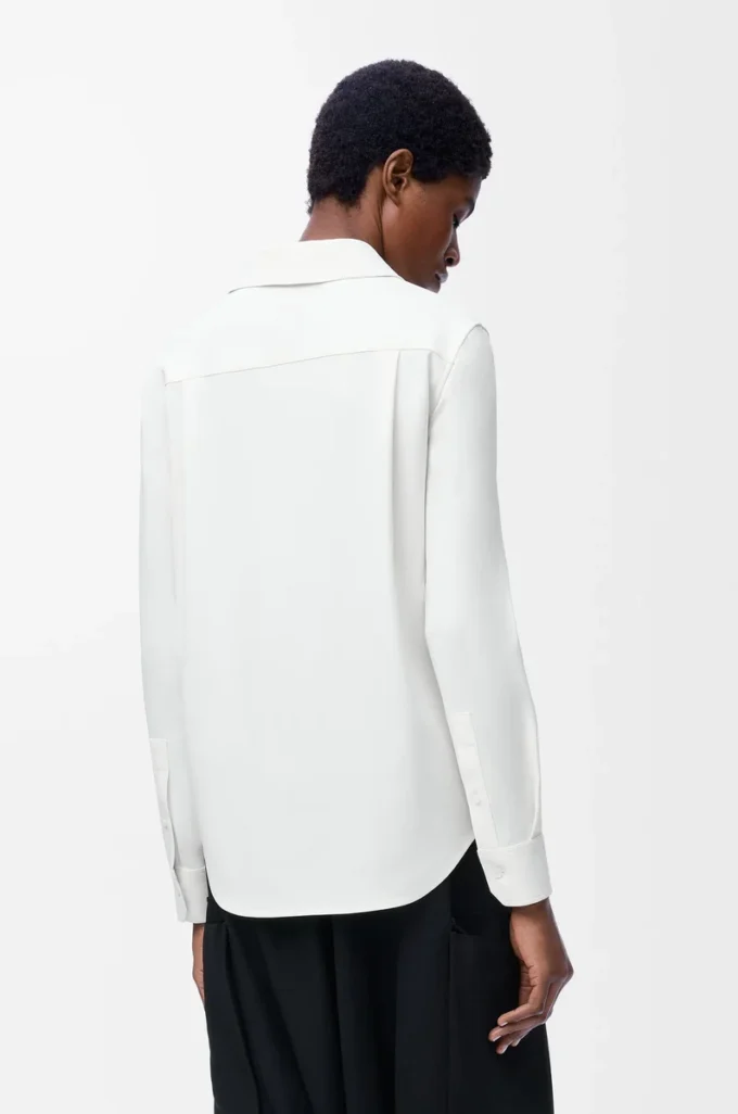 Camicia in viscosa elasticizzata Bianca