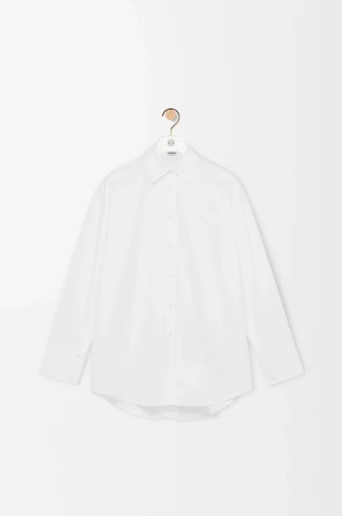 Camicia mantella in cotone Bianco