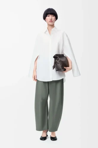 Camicia mantella in cotone Bianco