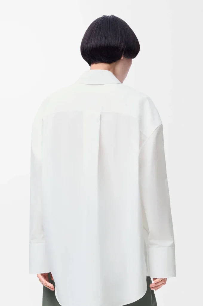 Camicia mantella in cotone Bianco