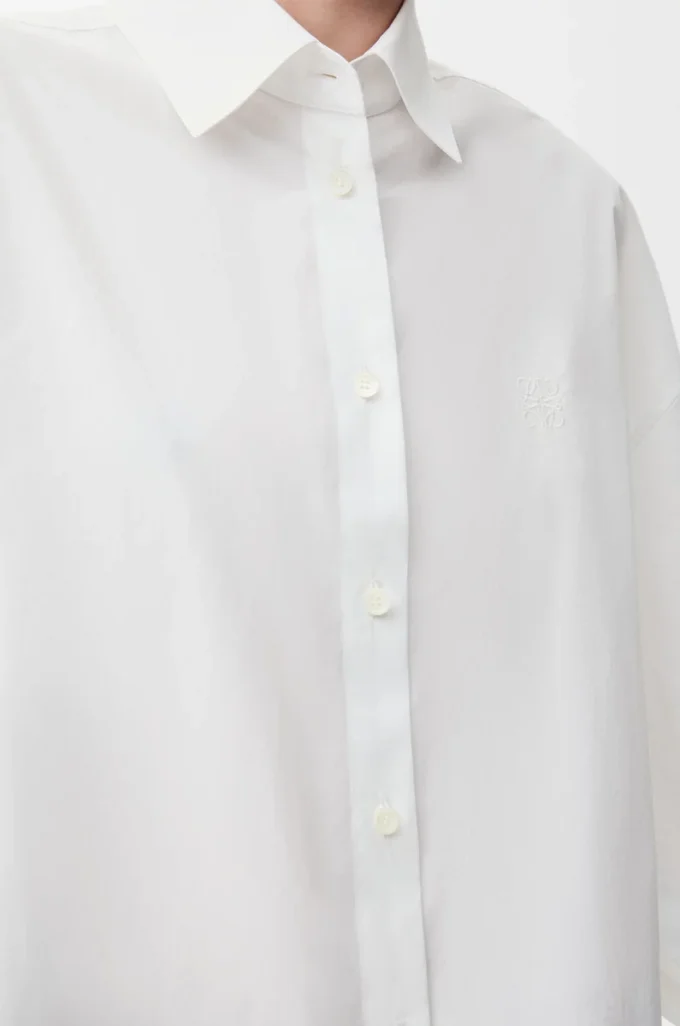 Camicia mantella in cotone Bianco