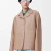 Camicia pigiama in nappa di agnello beige Camicia pigiama in nappa di agnello beige