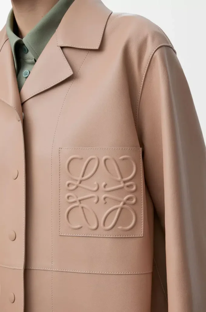 Camicia pigiama in nappa di agnello beige Camicia pigiama in nappa di agnello beige