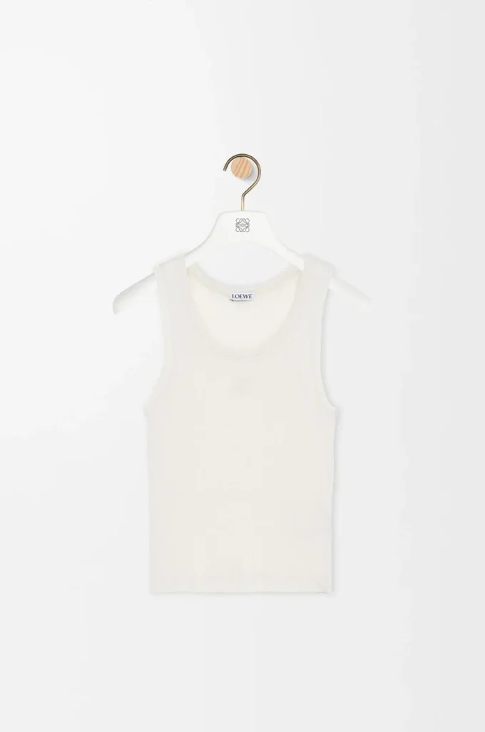 Canotta Anagram in seta Soft White