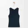 Canotta in seta Blu navy