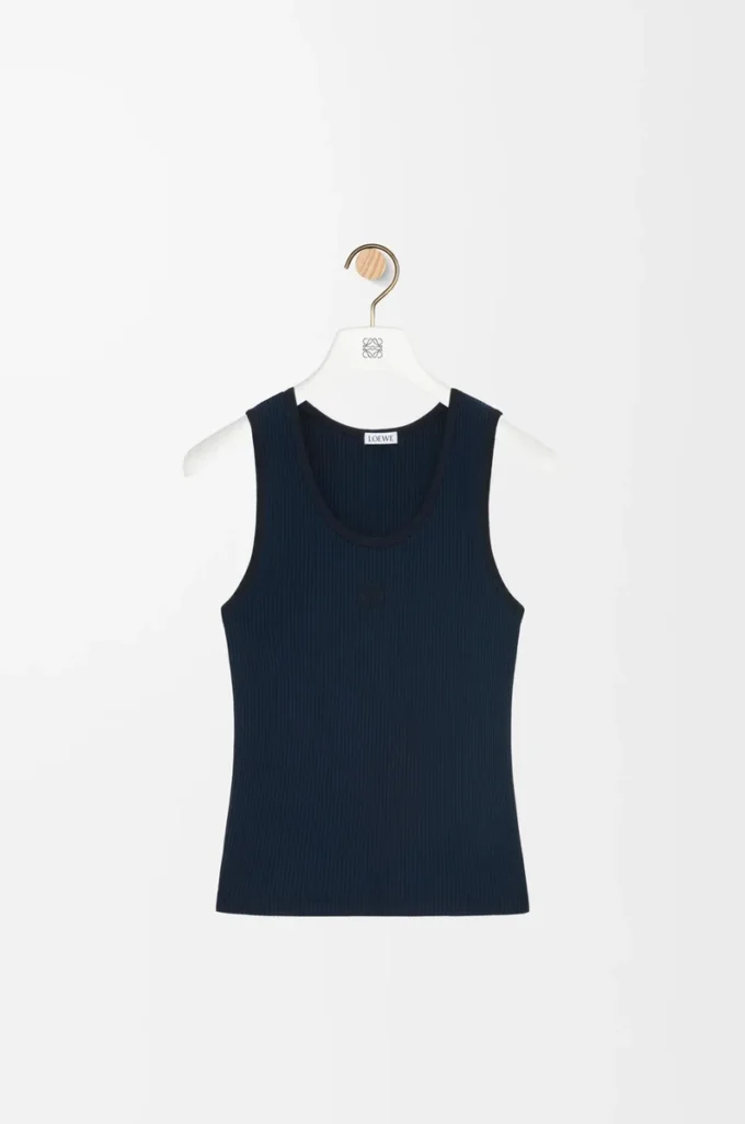 Canotta in seta Blu navy