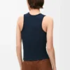 Canotta in seta Blu navy