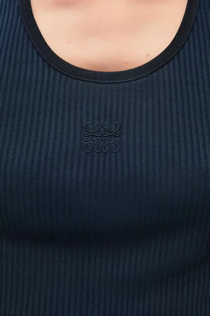 Canotta in seta Blu navy