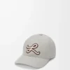 Cappellino con patch L in cotone grigio guscio Cappellino con patch L in cotone grigio guscio