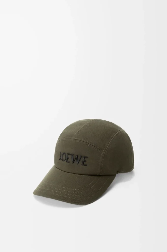 Cappellino da campeggio in cotone kaki scuro