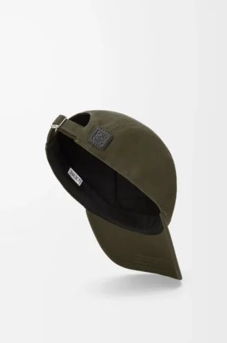 Cappellino da campeggio in cotone kaki scuro