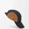 Cappellino da campeggio in tela e pelle scamosciata nero/oro scuro Cappellino da campeggio in tela e pelle scamosciata nero/oro scuro