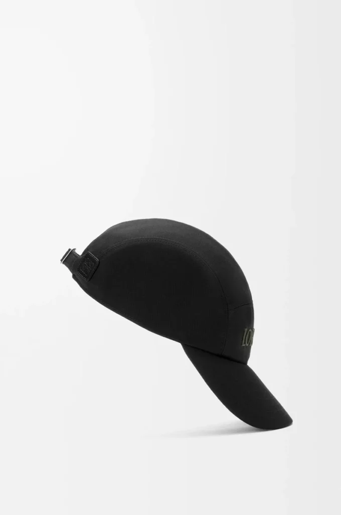 Cappellino da campo in cotone nero Cappellino da campo in cotone nero
