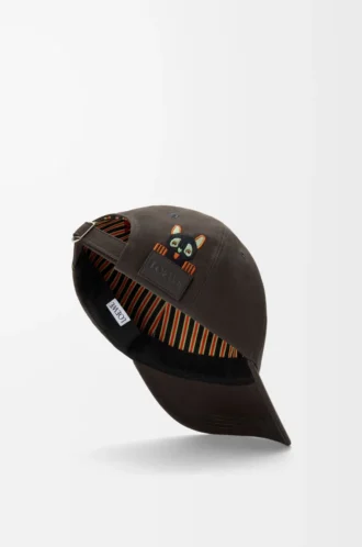 Cappellino Futurist Cat in cotone marrone/nero