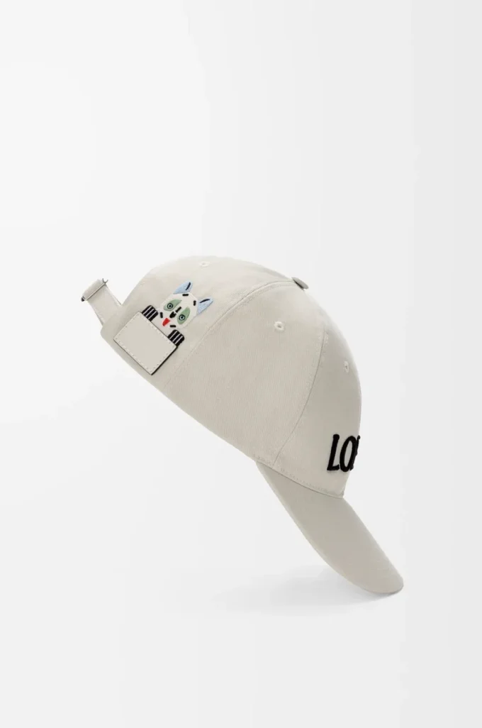 Cappellino Futurist Cat in cotone Soft White/Black