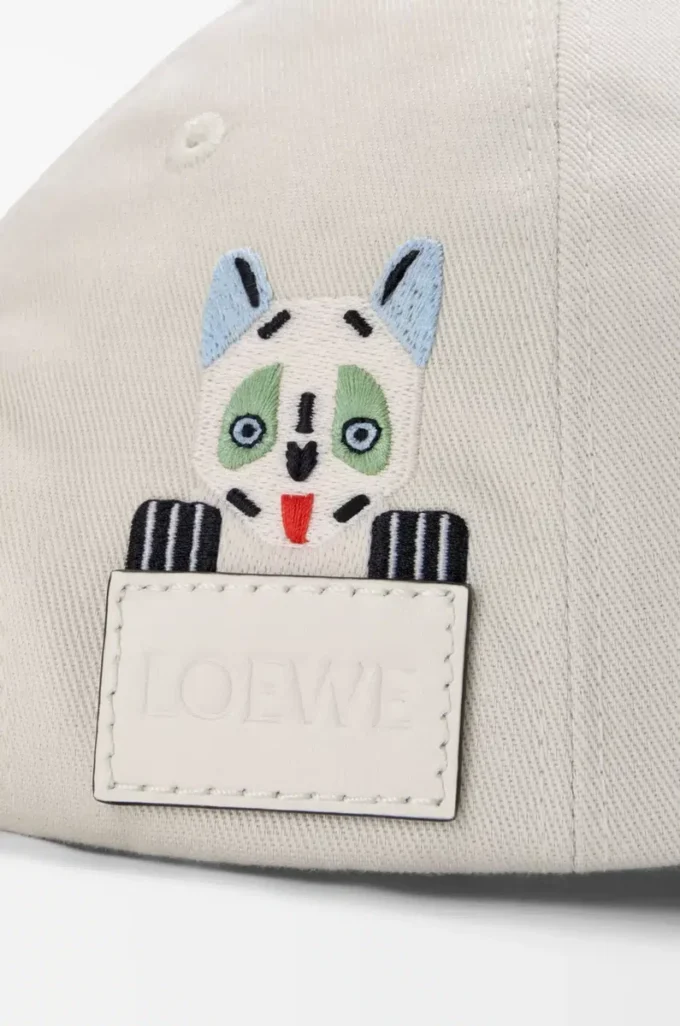 Cappellino Futurist Cat in cotone Soft White/Black