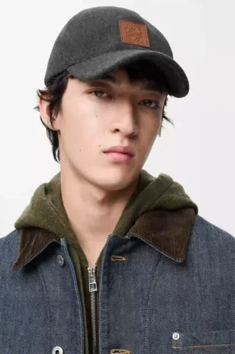 Cappellino patch in lana Grigio