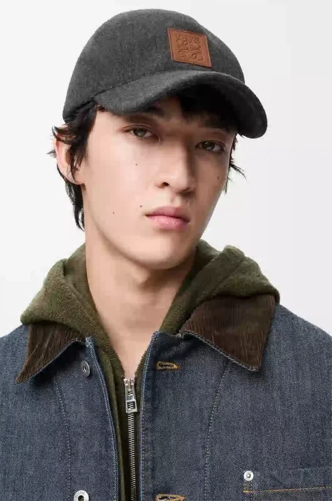 Cappellino patch in lana Grigio Cappellino patch in lana Grigio