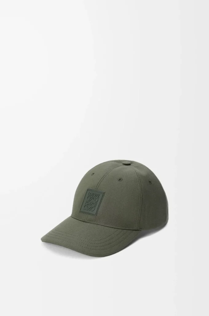 Cappellino patch in tela verde kaki Cappellino patch in tela verde kaki