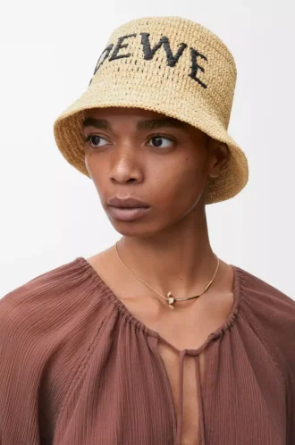 Cappello a secchiello in rafia Naturale