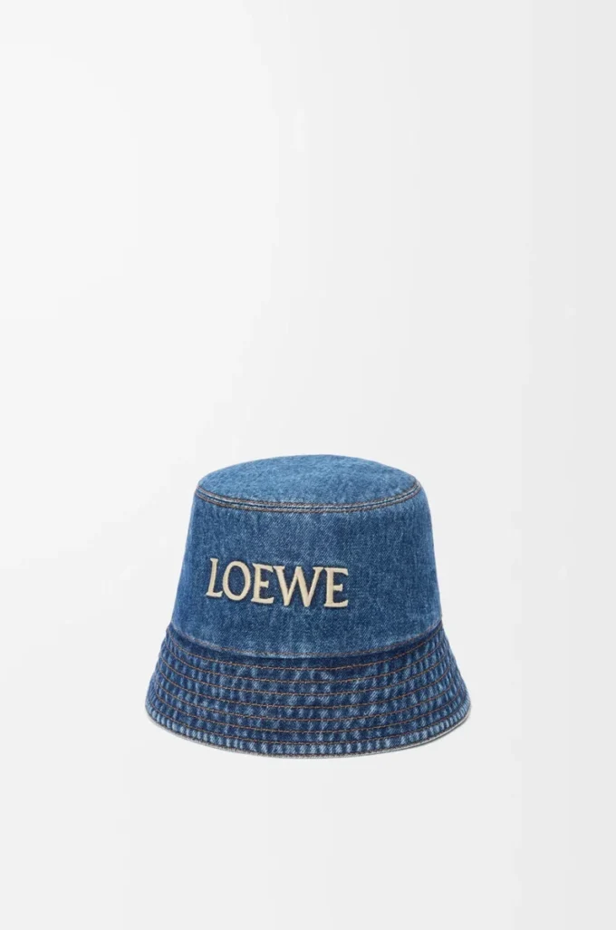 Cappello a secchiello LOEWE in denim Denim Blue