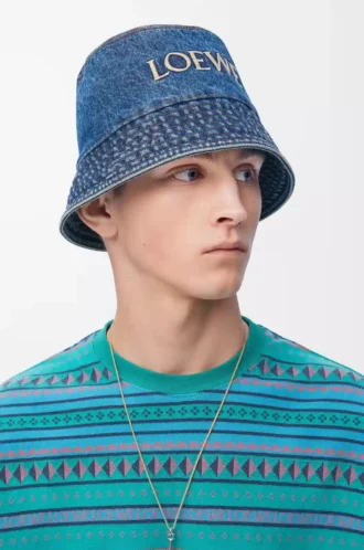 Cappello a secchiello LOEWE in denim Denim Blue