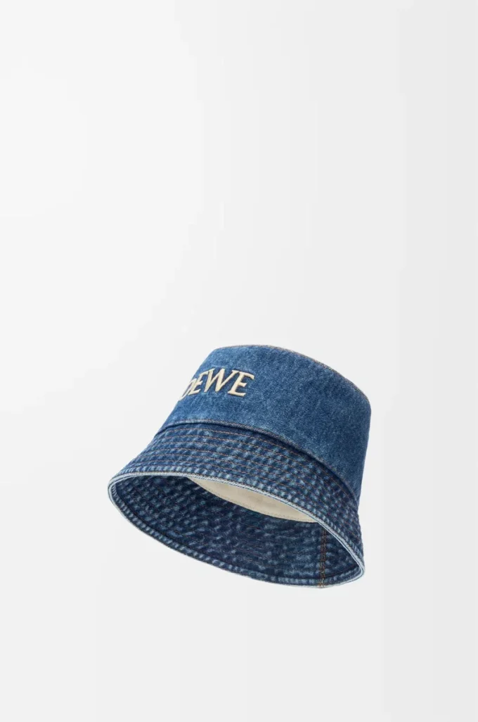 Cappello a secchiello LOEWE in denim Denim Blue
