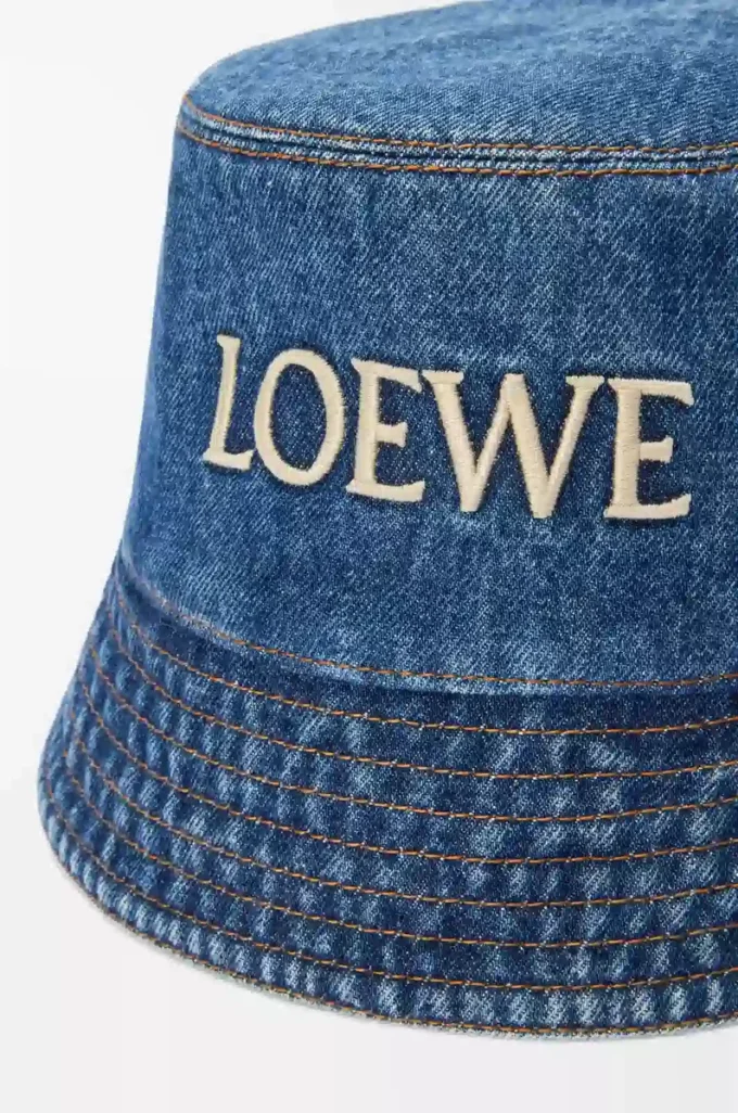 Cappello a secchiello LOEWE in denim Denim Blue