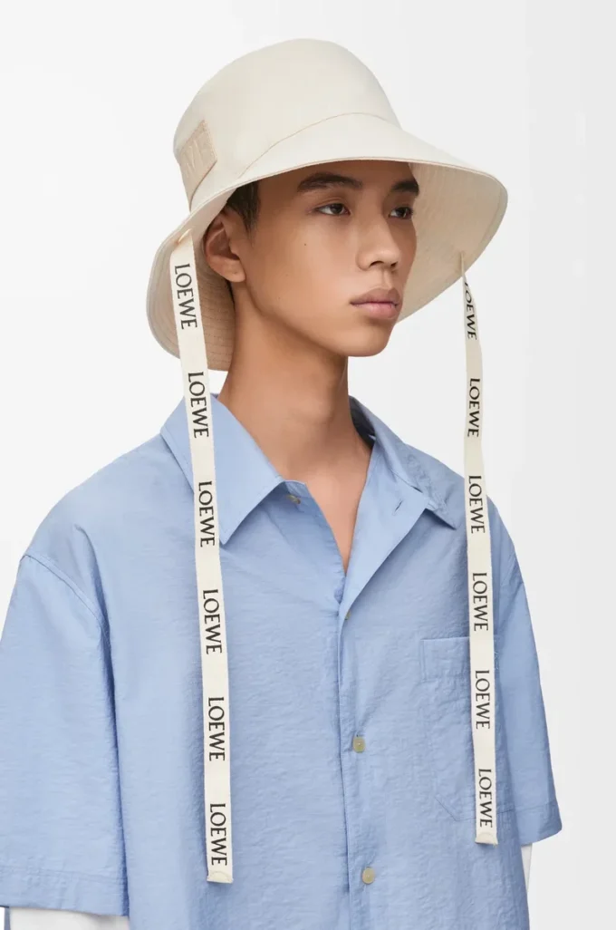 Cappello da pescatore in tela Soft White Cappello da pescatore in tela Soft White