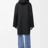 Cappotto con cappuccio in lana Nero