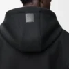 Cappotto con cappuccio in lana Nero