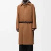 Cappotto con cintura in lana color cammello/marrone Cappotto con cintura in lana color cammello/marrone