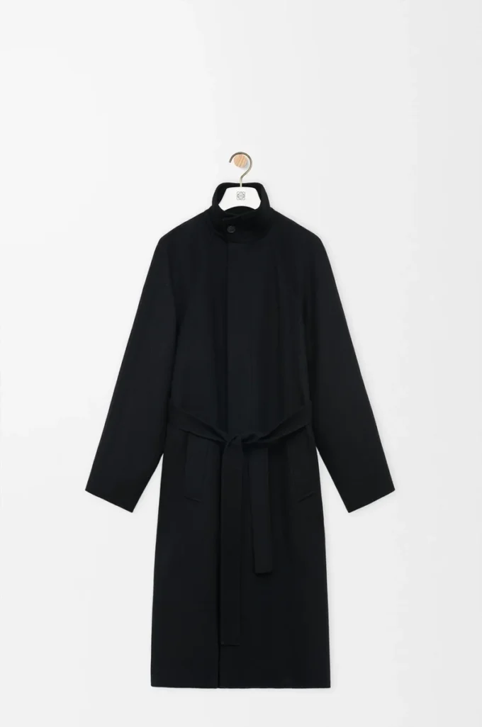 Cappotto con cintura in lana e cashmere Nero Cappotto con cintura in lana e cashmere Nero