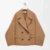 Cappotto corto in lana color cammello