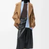 Cappotto corto in lana color cammello