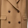 Cappotto corto in lana color cammello