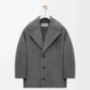 Cappotto corto in lana grigio melange Cappotto corto in lana grigio melange