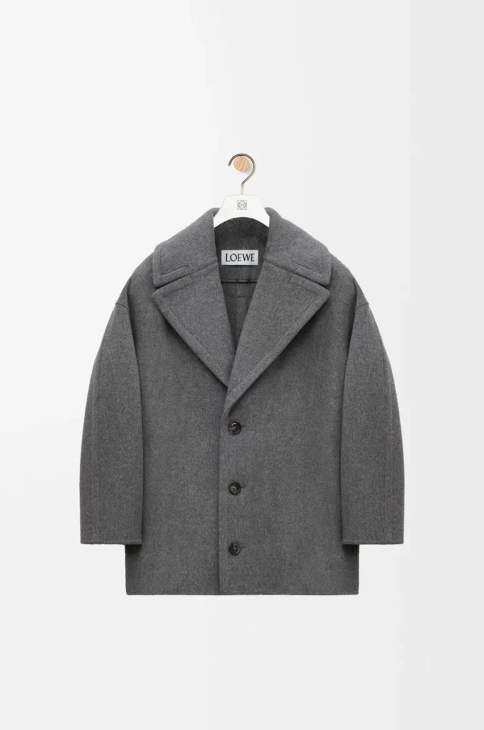 Cappotto corto in lana grigio melange Cappotto corto in lana grigio melange