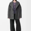 Cappotto corto in lana grigio melange Cappotto corto in lana grigio melange